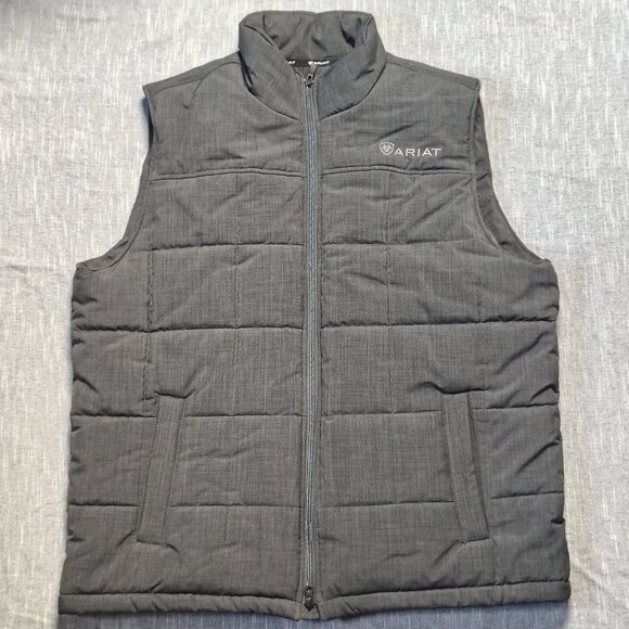 Ariat Mens Cruis Insulated Vest XL Gray 10024051 Fleece Lined Quilted Puffer - Picture 16 of 16